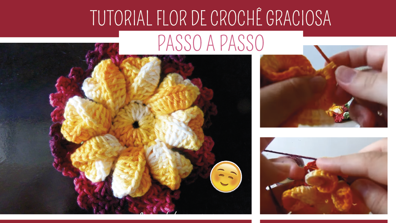 Aprenda Como Fazer Flor Graciosa de Crochê Passo a Passo