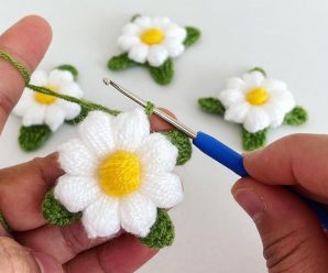 Flor de Crochê Margarida Simples