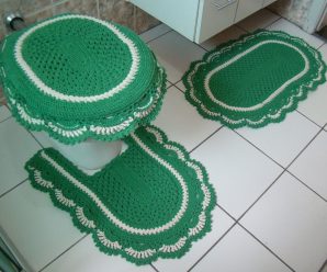 Jogo de Banheiro Verde em Crochê